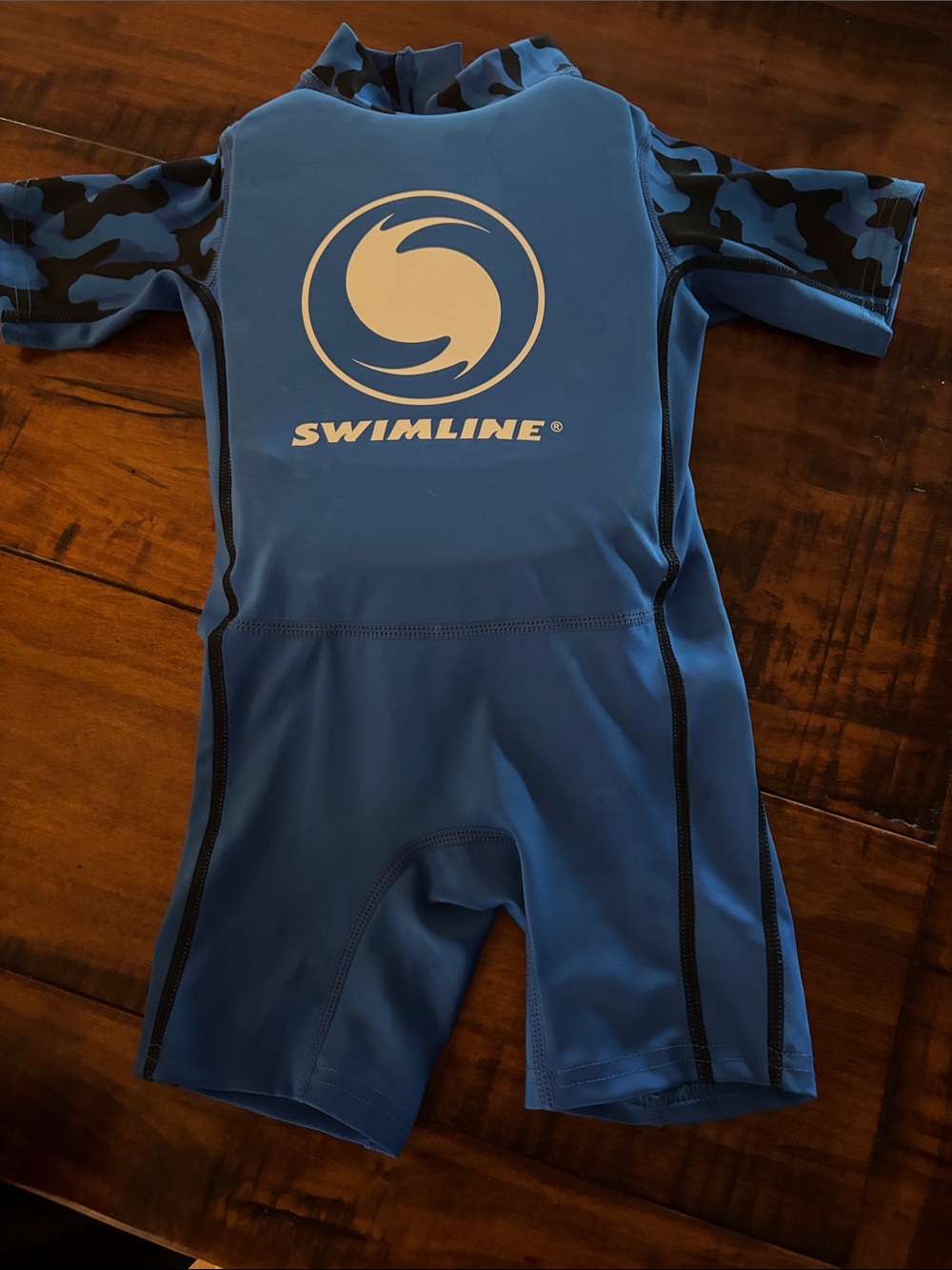 Kids Blue Rashguard One-Piece Swimsuit